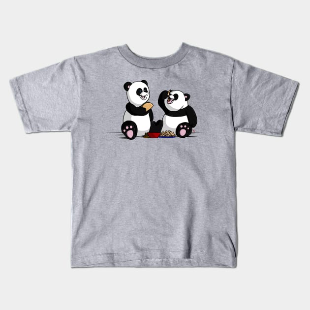 Taco Pandas Kids T-Shirt by mikaelak